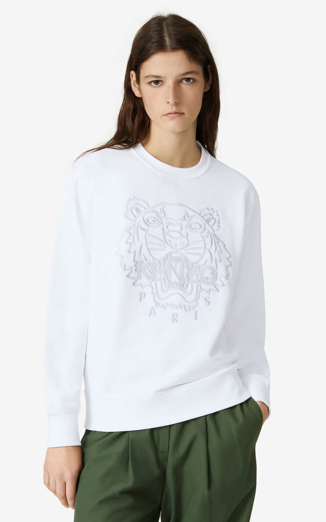 Sweatshirt Kenzo Tiger Feminino - Branco | 120UOXBDG